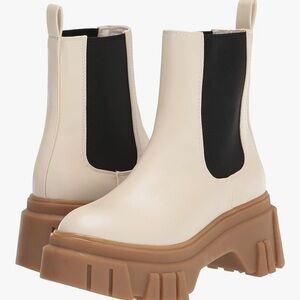 Chinese Laundry Cream Ankle Boots
